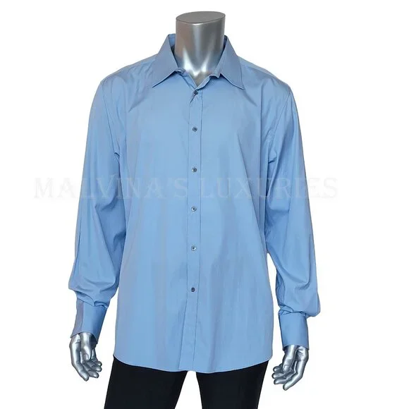 GUCCI SHIRT MENS WHITE BLACK PLAID PRINT COTTON CLASSIC sz 18.5 / 47